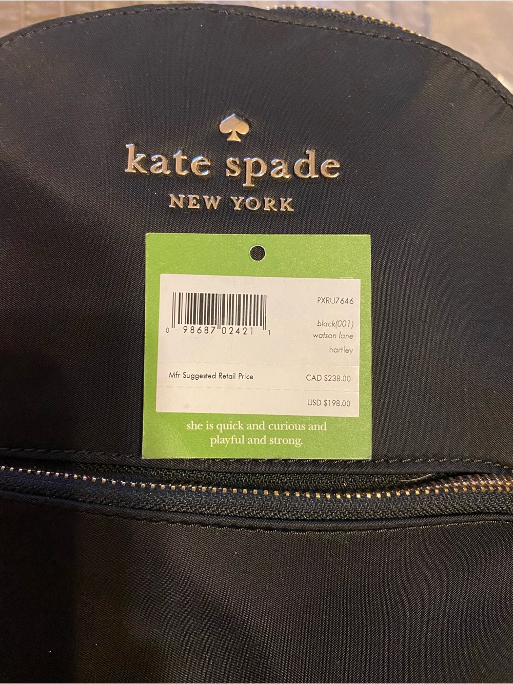 Kate Spade ♠️ - New - Watson Lane Hartley Nylon Black Backpack - Picture 9 of 9